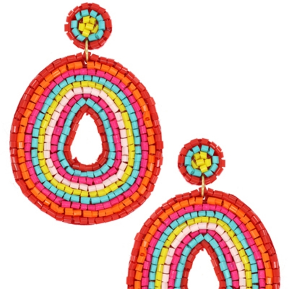 Affordable Fashion Finds Jewelry - Multi Colored Seed Beaded Earrings